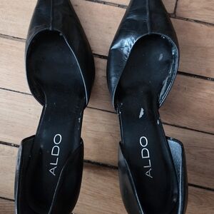 ALDO Black Pointed Toe d’Orsay Heels Pumps Size 37 US 6.5 7 Classic